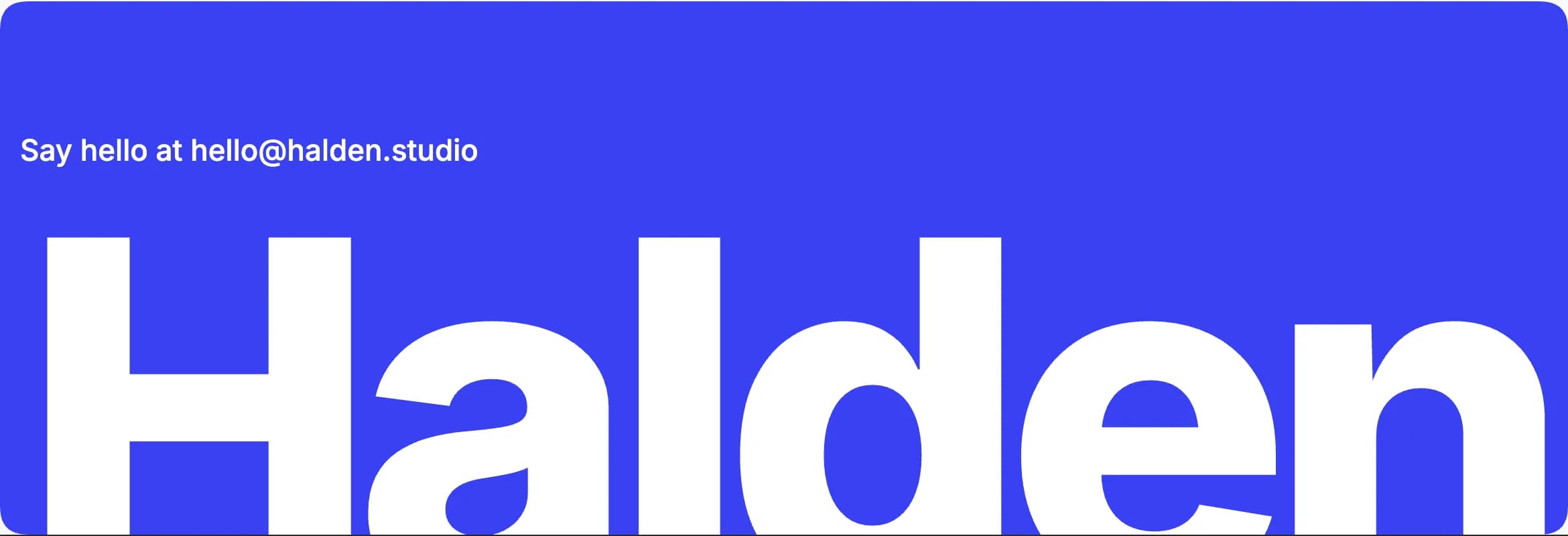 A blue panel with a small line of text above a huge word that fills the full width, cropped at the bottom
